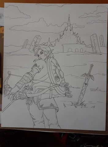 Large Legend of Zelda Fan Art Painting picture