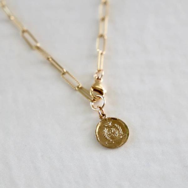 Vintage Style Coin with Link Chain