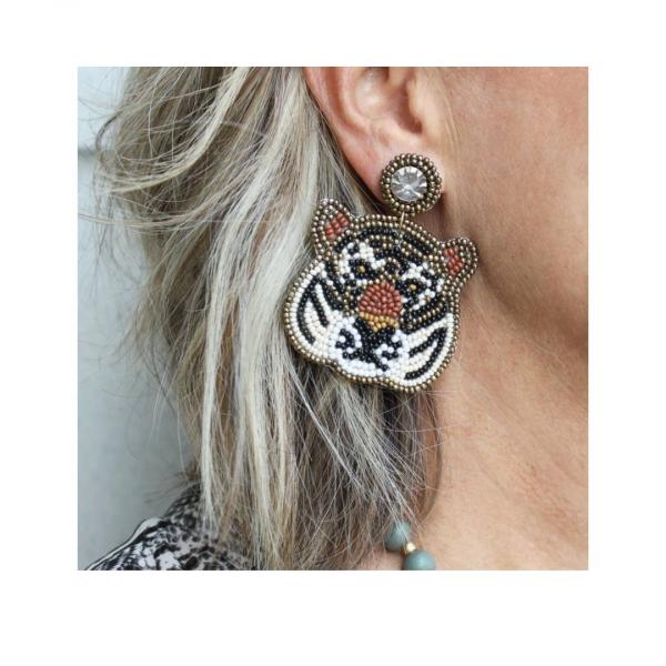 Tiger Beaded Earrings picture