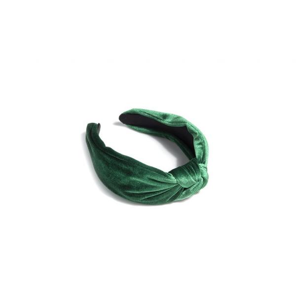 Green Velvet Top Knot Headband