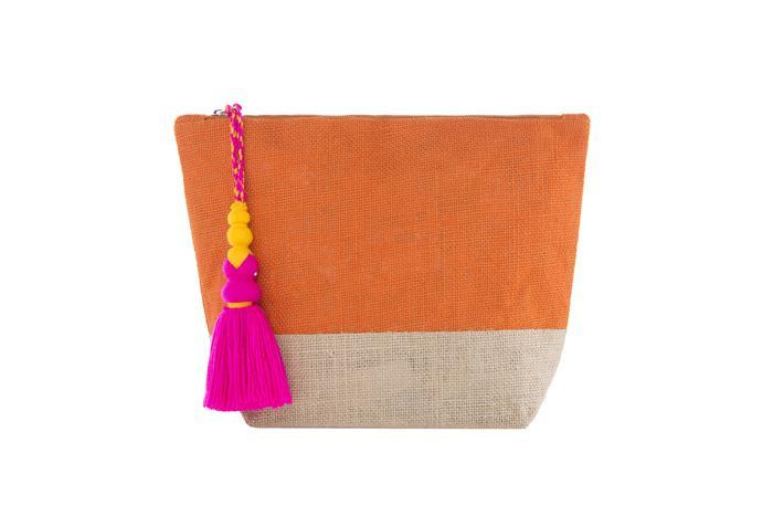 Orange & Pink Jute Tassel Gift Pouch