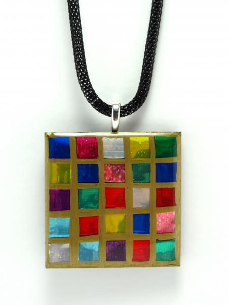Marvelous Mosaic Pendant with silver outline - see variations picture
