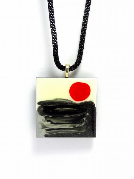 Zen Scape Square Pendants, Black sky white moon - see variations picture