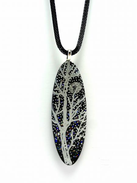 Tree of Life Oval Pendants black & silver - see variations picture