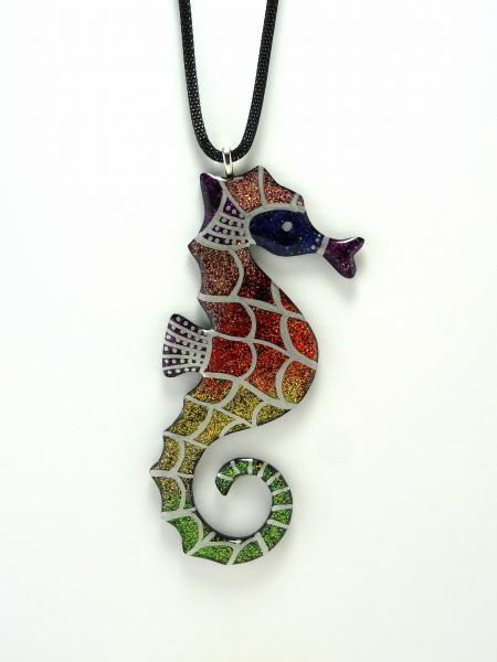 Sensational Seahorse Pendant in pinks & red - see variations picture