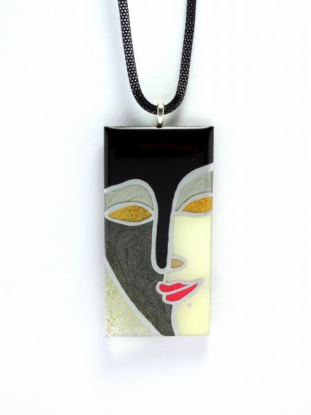 Phantom Face Pendants, black & white - see variations