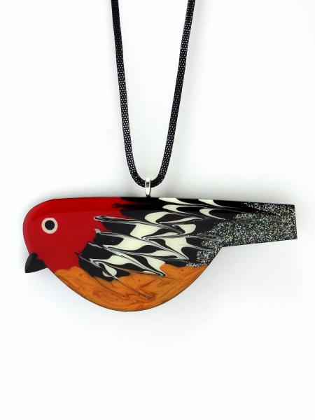 Bedazzled Bird Pendant in black & white - see variations picture