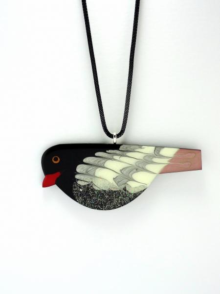 Bedazzled Bird Pendant in black & white - see variations