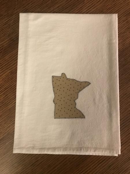 Minnesota Dish Towel - Khaki with Navy Stars picture