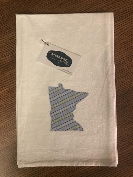 Minnesota Dish Towel - Blue and Green Plaid