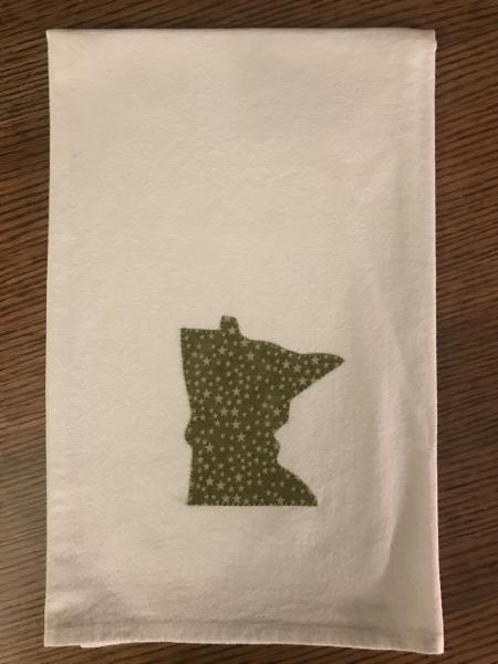 Minnesota Dish Towel - Green Stars picture