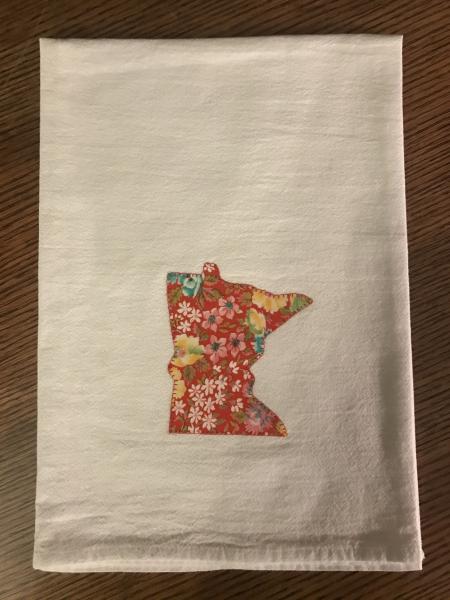 Minnesota Dish Towel - Red Vintage Floral