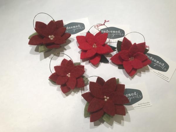 Red Poinsettia Ornament