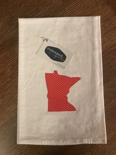 Minnesota Dish Towel - Red with White Dots picture