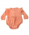 Blush Long Sleeve Flutter Sleeve Onesie