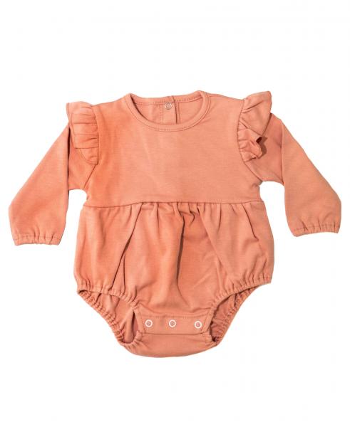 Blush Long Sleeve Flutter Sleeve Onesie picture