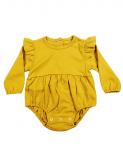 Mustard Long Sleeve Flutter Sleeve Onesie