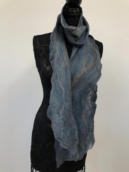 Cobweb Scarf, Denim, Fine Merino Wool