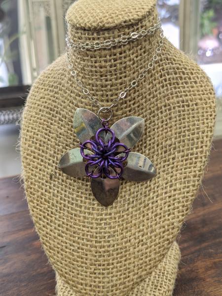 Sterling and Niobium Flower necklace picture