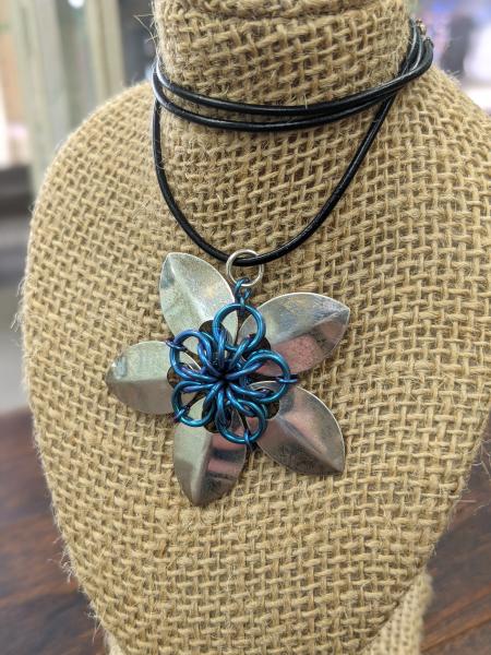 Sterling and Niobium Flower necklace picture