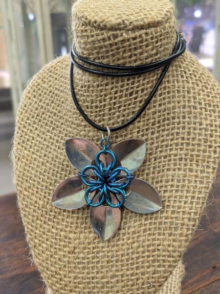 Sterling and Niobium Flower necklace picture