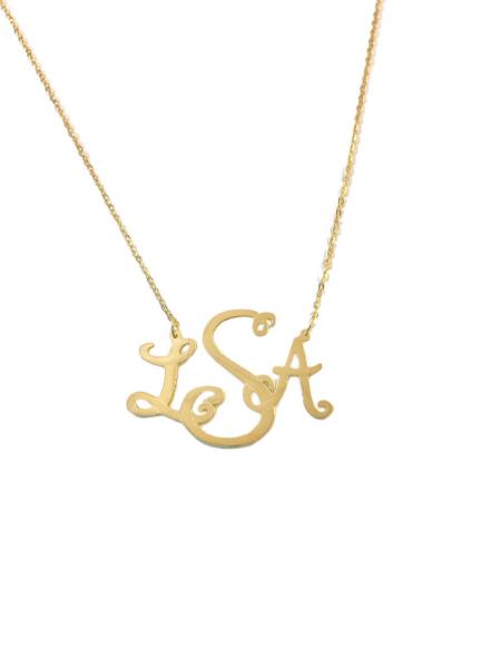 Monogrammed Avery Cut Out Necklace