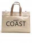 Kim Small Canvas Box Tote with Vinyl East Coast or West Coast