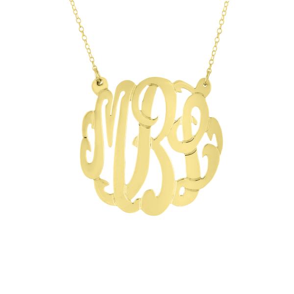 Monogrammed Cut Out Necklace