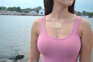 Bae Cut Out Monogram Necklace picture