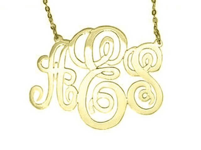 Monogrammed Willow Cut Out Necklace picture