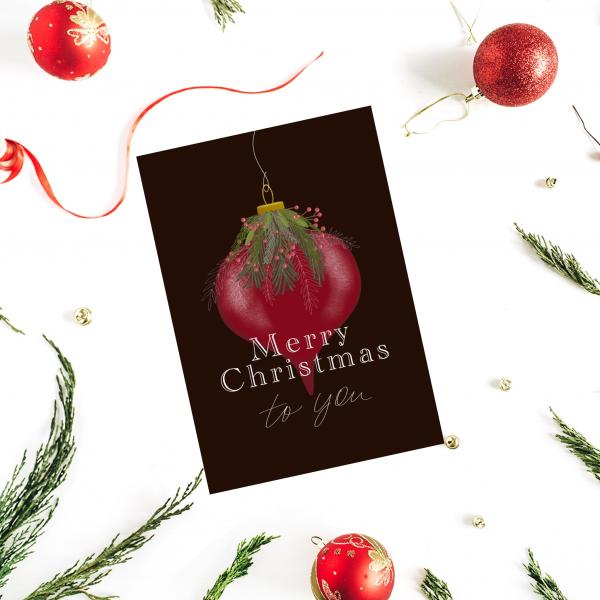 Black Ornament Christmas card
