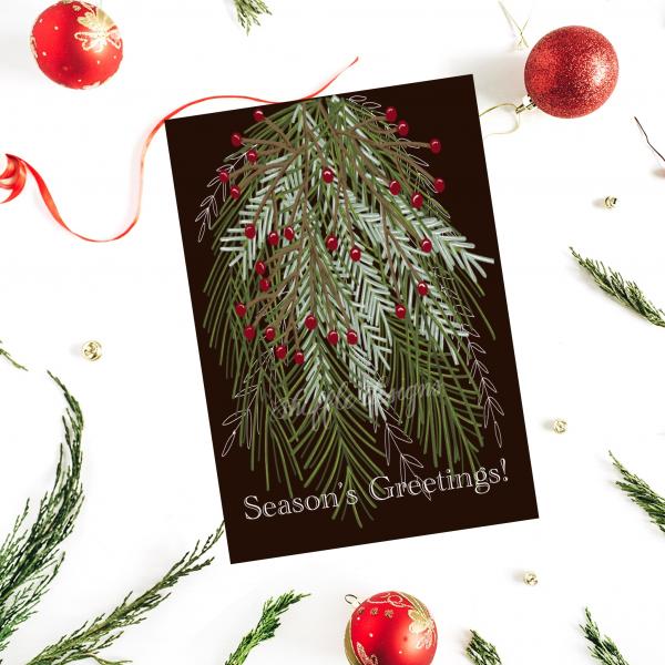 Black Christmas greens card picture