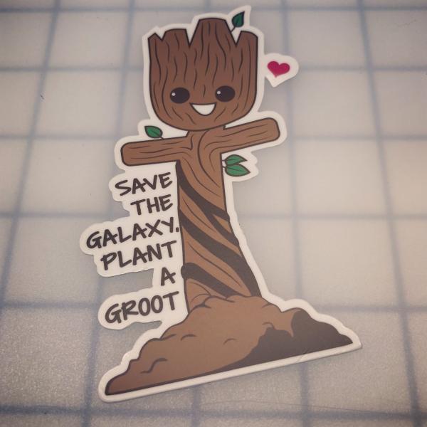 Save the Galaxy, Plant a Groot printed decal picture