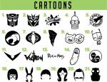 Cartoon vinyl decals