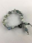 Aquamarine Bracelet with Magnetic Heart Clasp