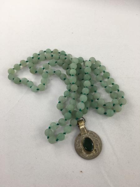 Aventurine Mala Necklace with Glass and Coin Pendang picture