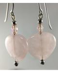 Rose Quartz Heart Earrings