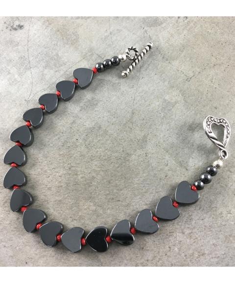 Hematite Heart Bracelet picture