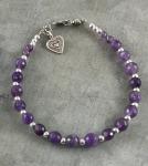 Amethyst Bracelet with Sterling Heart