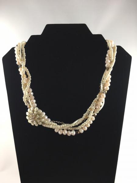 White, Multi-strand Mixed Media Necklace picture