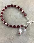 Swarovski Siam Red Crystal and Sterling Bracelet