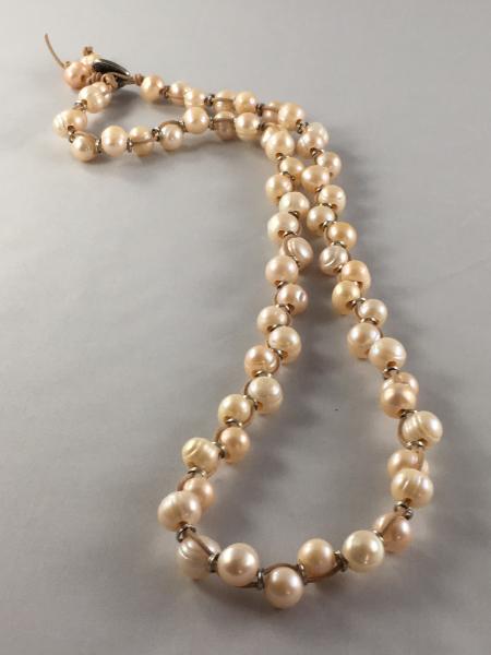 Pale Peach Freshwater Pearl Necklace