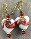 Lampwork Earrings with Niobium Ear Wires (Old Gold)