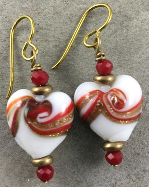 Lampwork Earrings with Niobium Ear Wires (Old Gold) picture