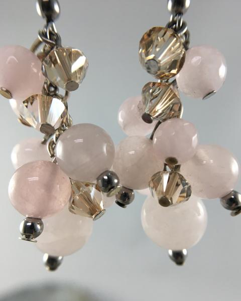 Rose Quartz Cluster Earrings picture