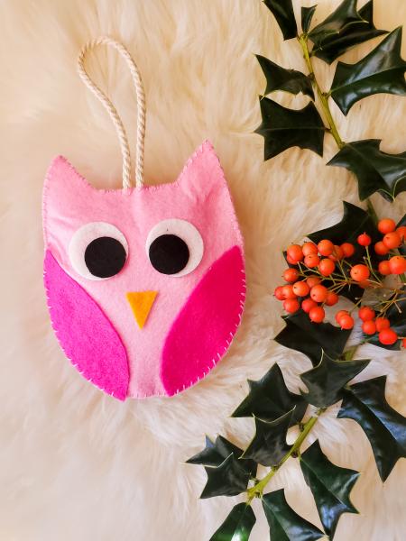 Felt Owl Christmas Ornament picture