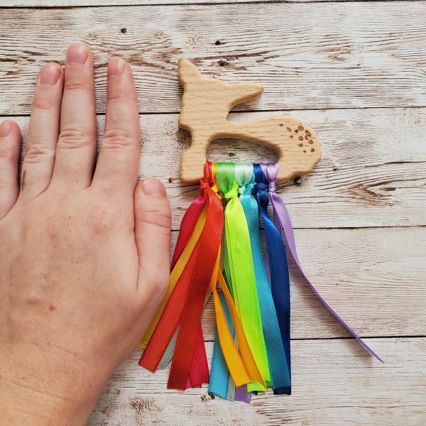 Rainbow sensory fawn teether picture