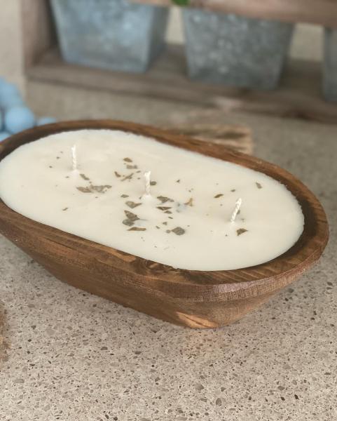 3 Wick Oval Dough Bowl Candle