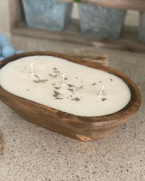 3 Wick Oval Dough Bowl Candle picture