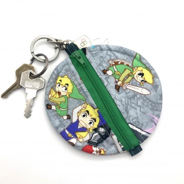 Computer and Arcade Game round keychain pouches picture